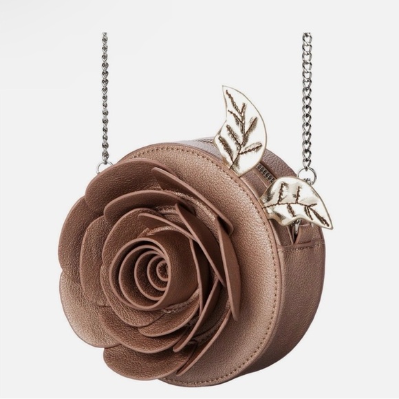 Disney x Danielle Nicole Rose Gold Rose Crossbody Bag NWOT Beauty & the Beast - Picture 5 of 8